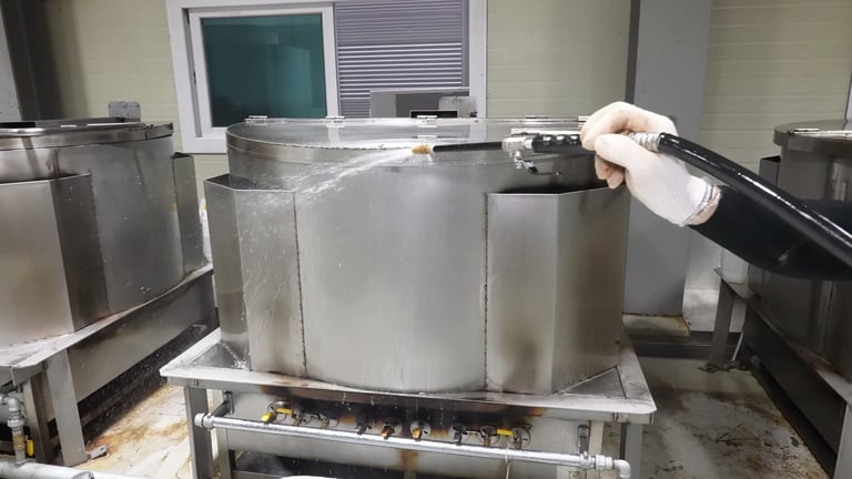 Industrial kitchen equipment cleaning